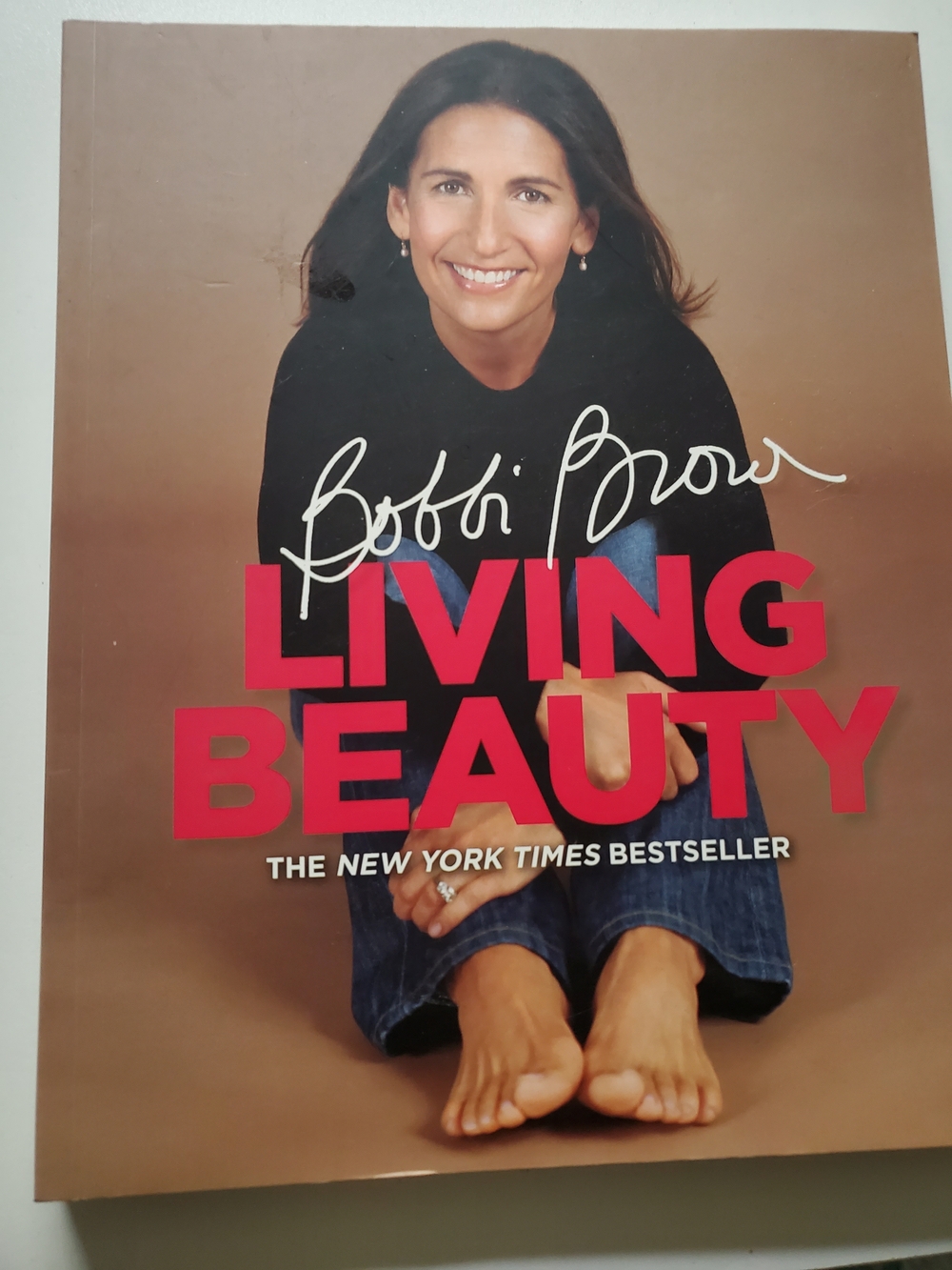 Bobbi Brown Living Beauty Paperback with Brown Cover and Pink Title